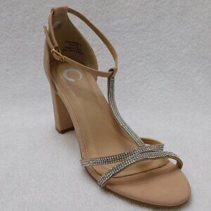 W509 Journee Collection Nude Women's Denali Pump Sandals Shoes Size 7.5 M